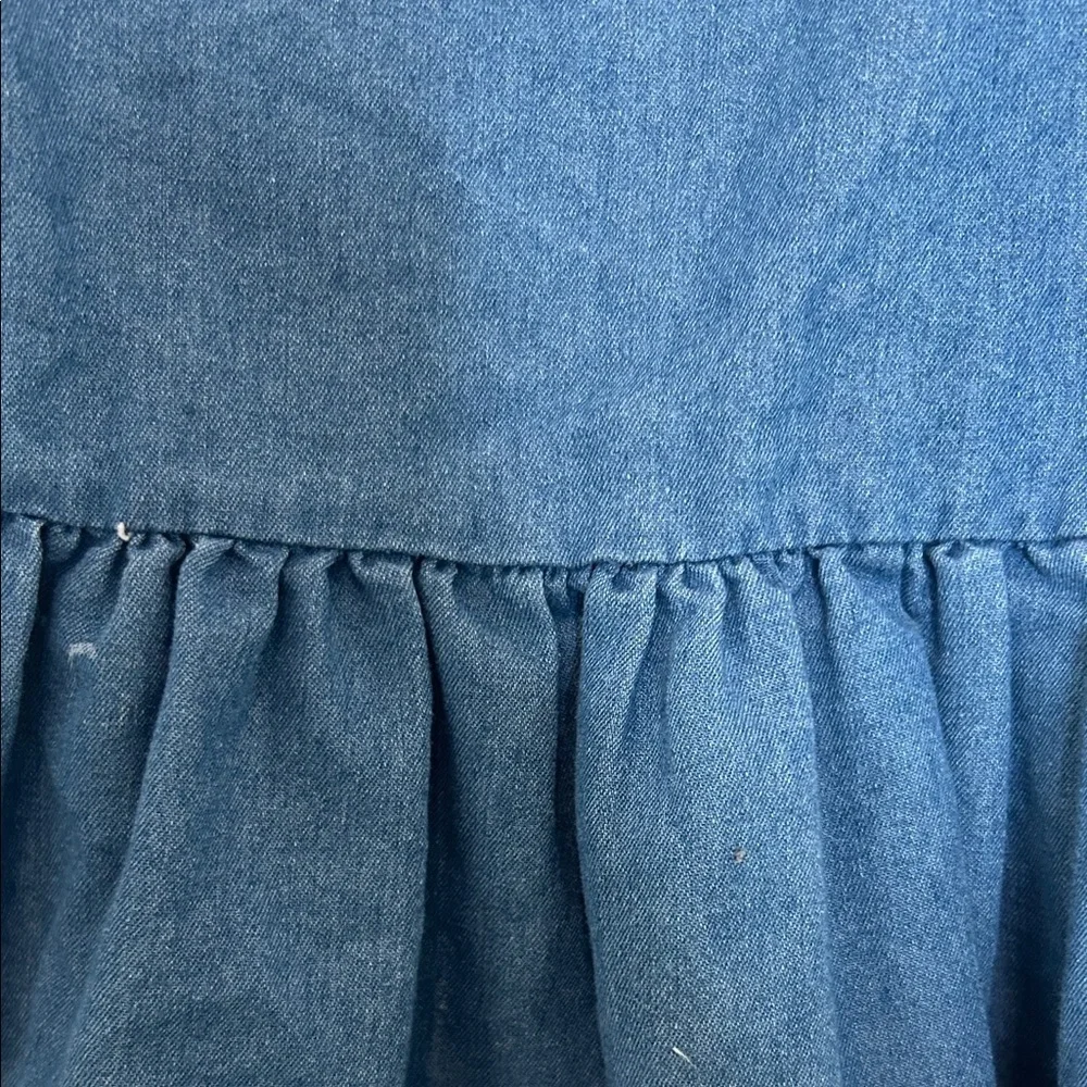 Little Lass Blue Denim Dress with Red Accents